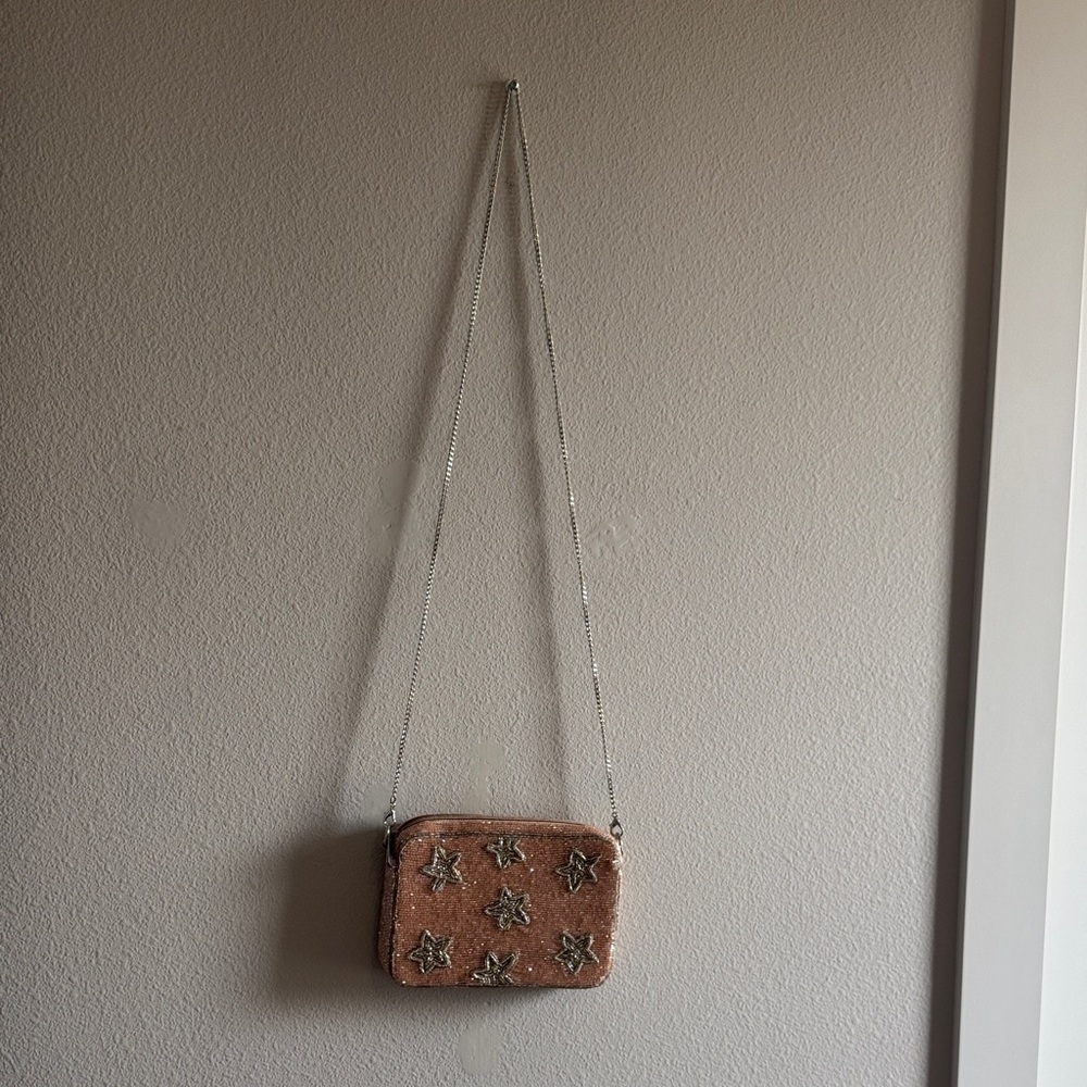 Altar'd State Pink Crossbody Bag with Silver Accents